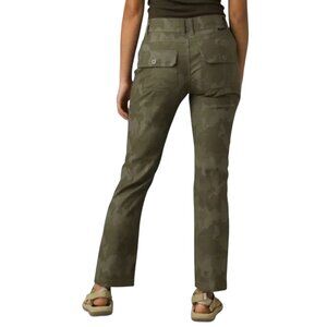 Prana Halle Pants II Nylon Utility Straight Leg Camo Green 8 R NWT